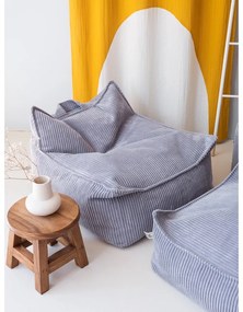 Син детски пуф от рипсено кадифе Chair – Wigiwama