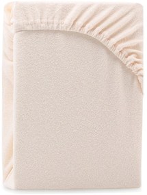 Бежов еластичен чаршаф от тери 140x200 cm Ruby – Restilo