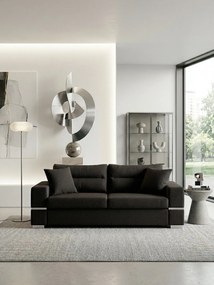 Диван "Fenia" Триместен-210ш 90д см.-Черен