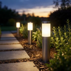 Модерна външна лампа на стълб стомана 45 см IP44 - Rox