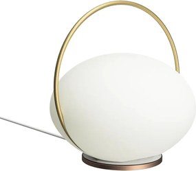 Бяла LED затъмняваща се настолна лампа (височина 19 cm) Orbit – UMAGE