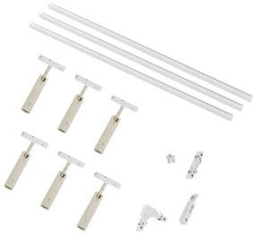 Модерна релсова система за осветление с 6 прожектора бежово и бяло 1-фазов - Slimline Uzzy