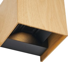 Скандинавска външна стенна лампа с дървесен принт, включваща LED IP54 - Edwin