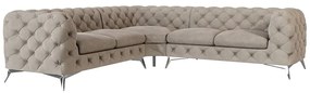 Сиво-бежов кадифен ъглов диван Chelsea – Ropez