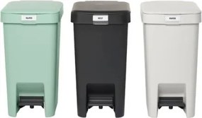 Кош за боклук с педал Brabantia StepUp 1008476, 10 л, Екологични материали, Голям отвор, Светлосив