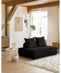 Черен диван от прежда с примки от букле 175 cm Elisa – Bobochic Paris