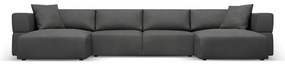 Тъмносив ъглов U-образен диван Esther – Milo Casa