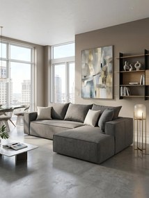 Ъглов диван Opalin-Сиво-Дясно
