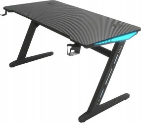 Геймърска маса с RGB LED подсветка черна Широчина: 60 см | Дължина: 120 см