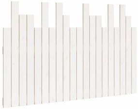 824789 vidaXL Стенна табла за спалня, бяла, 127,5x3x80 см, борово дърво масив