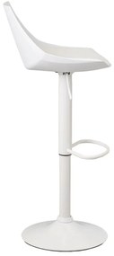 Бели бар столове в комплект от 2 бр. с регулируема височина от имитация на кожа (височина на седалката 56,5 cm) – Casa Selección