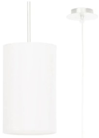 Бяло висящо осветително тяло с текстилен абажур ø 15 cm Volta – Nice Lamps