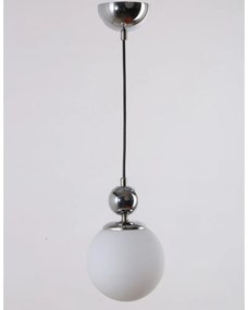 Висящо осветително тяло в сребрист цвят със стъклен абажур ø 15 cm Marble – Squid Lighting