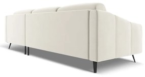 Кремав кадифен ъглов диван (десен ъгъл) Nalu – Makamii