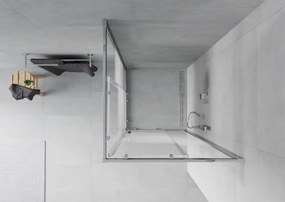 Mexen Rio квадратна душ кабина 90 x 90 см, бели ивици, хром - 860-090-090-01-20