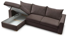 Кафяв разтегателен ъглов диван от рипсено кадифе (променлив) Augustin – Bobochic Paris