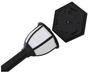 Градински соларни лампи, 3 бр, LED, черни