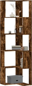 852586 vidaXL Ъглова етажерка 5 рафта опушен дъб 50x50x179 см инженерно дърво