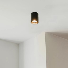 Модерен повърхностно монтиран прожектор черен GU10 50mm - Tubo