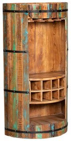 Шкаф за вино от рециклирано дърво за 8 броя бутилки в естествен цвят 60x115 cm Kaveri – Interia Home &amp; Living