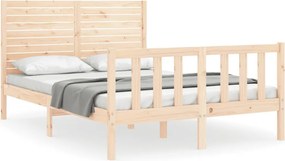 3193181 vidaXL Рамка за легло с табла Double масивно дърво