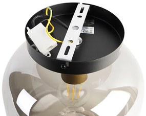 Дизайнерски таванна лампа черна & злато с опушено стъкло - Zuzanna