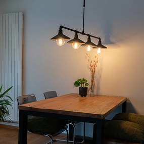 Индустриален висящ лампион черен с 4 светлини - Laser