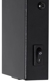 Модерна стенна лампа черна с регулируем USB - Croft