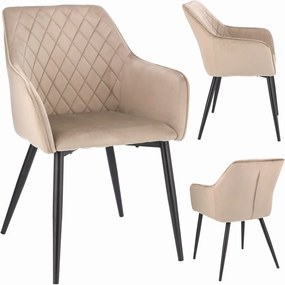 Стол за хранене от кадифе APIS Черен