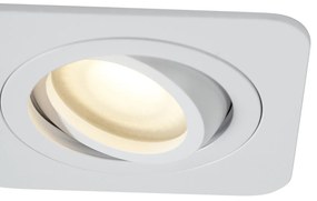 Комплект от 6 заоблени вградени спота бели GU10 50mm въртящи се и накланящи се IP44 - Alberto