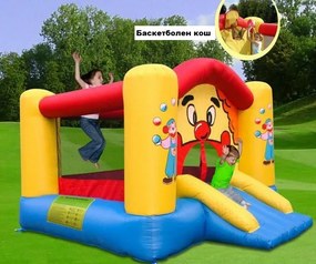 Надуваем батут с кош и пързалка - Веселият Клоун