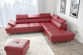 Ъглов диван Gelito LTHR-Kokkino-Right