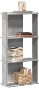 860268 vidaXL Библиотека 3 рафта бетонно сива 60x30x120 см инженерно дърво