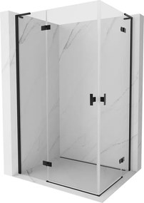 Mexen Mist-H L Duo душ кабина с плъзгаща се врата, лява 100 x 75 см, прозрачна, черна - 8A5L-100L-075P-70-00