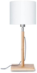 Настолна лампа с бял абажур и конструкция от бамбук Fuji - Good&amp;Mojo