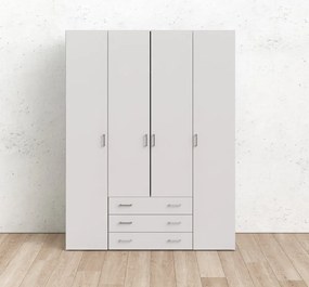 Бял гардероб 154x200 cm Space – Tvilum
