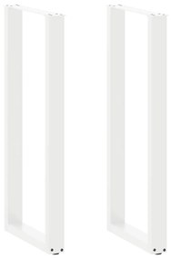4013245 vidaXL Крака за бар маса, U-образни, 2 бр., бели, 50 x (110-111) см, стомана