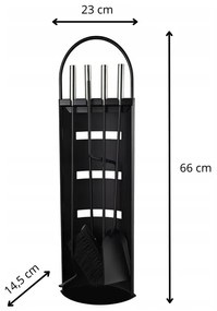 Комплект аксесоари от 4 части със стойка за камина и скара