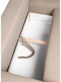 Бежов разтегателен ъглов диван от букле (десен ъгъл) Quinoa – Bonami Selection