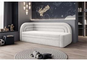 Кремав сгъваем/с място за съхранение диван от прежда с примки от букле ляв ъгъл 223 cm Fabillo – ELTAP