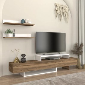 Нирвана меламинов ТВ шкаф в цвят орех - бяло 180x31,3x41,7см.