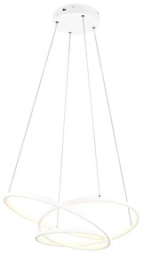 Бяло LED затъмняващо се висящо осветително тяло Darvin – Trio