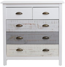 Бяло-сив скрин с 4 чекмеджета , 79 x 80 см Romantica - Marckeric
