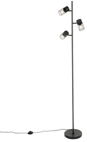 Индустриална подова лампа черна 3-светлина - Jim