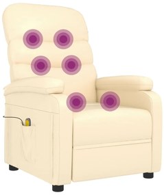 342694 vidaXL Масажен стол, кремав, изкуствена кожа