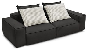 Черен диван от изкуствена кожа 260 cm Boheme – Bobochic Paris