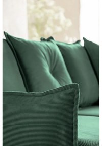 Зелен ъглов диван от велур (десен ъгъл/U-образна форма) Lazy Lukka - Miuform