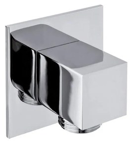 Месингова част за свързване към душ в лъскаво сребристо – Sapho