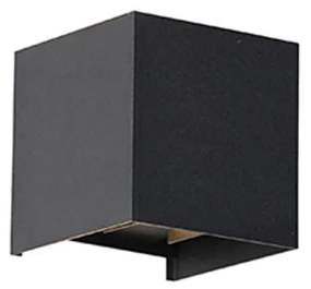 Външна стенна лампа черна с LED 2-светлина IP54 - Edwin