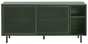 Тъмнозелен метален нисък скрин с плъзгащи се врати 160x75 cm Veep – Unique Furniture